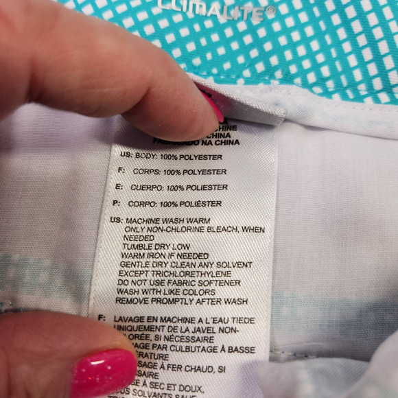 Adidas Climalite Woman's Golf Bermuda Shorts Plaid Stretch Pleated Blue Size 10 - Picture 4 of 8